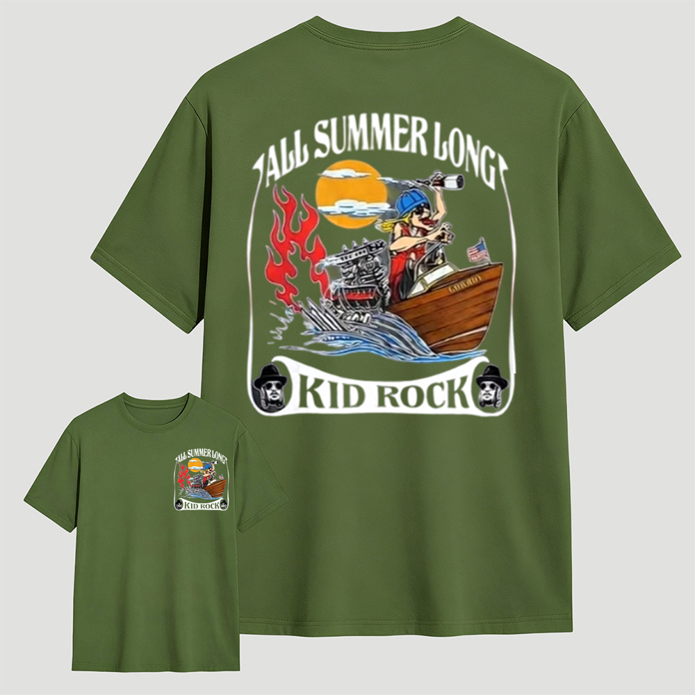 All Summer Long Kid Rock Graphic T-Shirt for Country Rock Fans