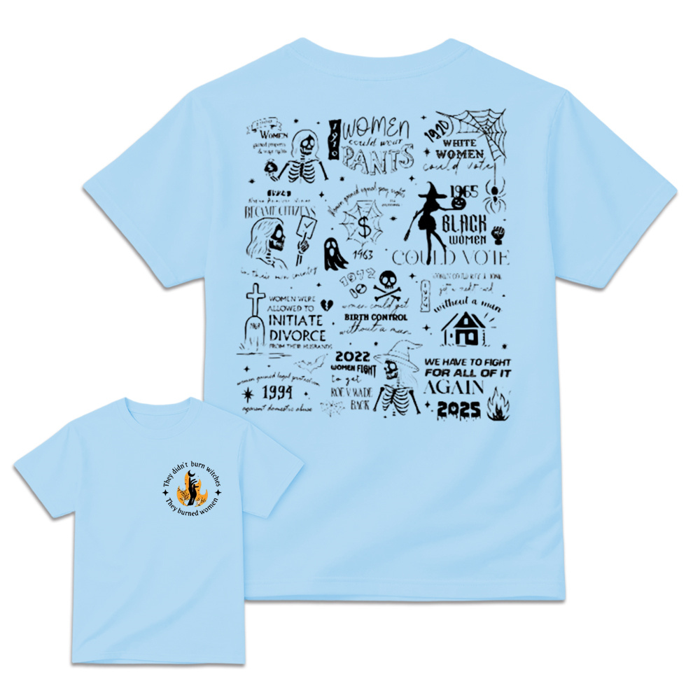 Feminist History Timeline Collage Double Sided Graphic T‑Shirt