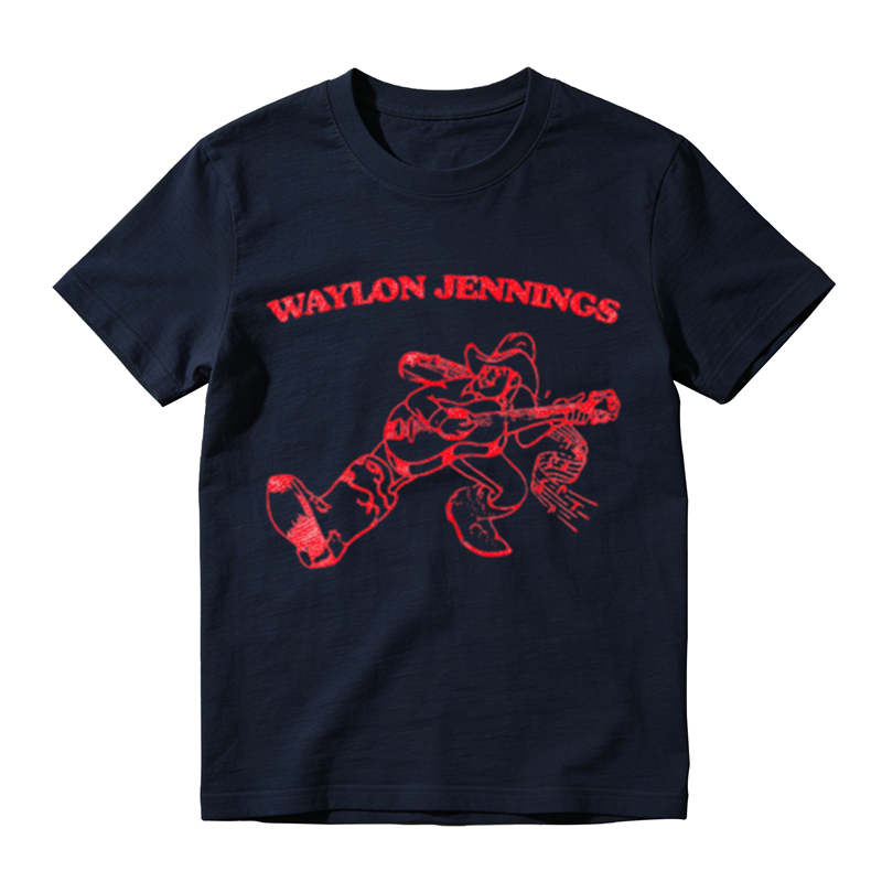 American Country Western Cowboy Instrument Sketch Graphic Crew Neck Tee