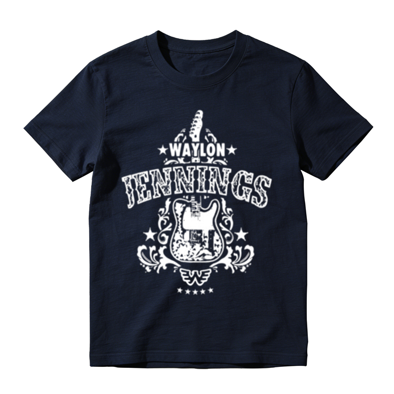 Western Retro Star Decor Guitar Script Letter Basic Tee