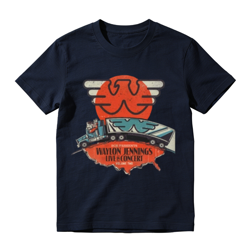 Vintage Sunset Truck Wing Logo Concert Slogan Print Casual T-shirt