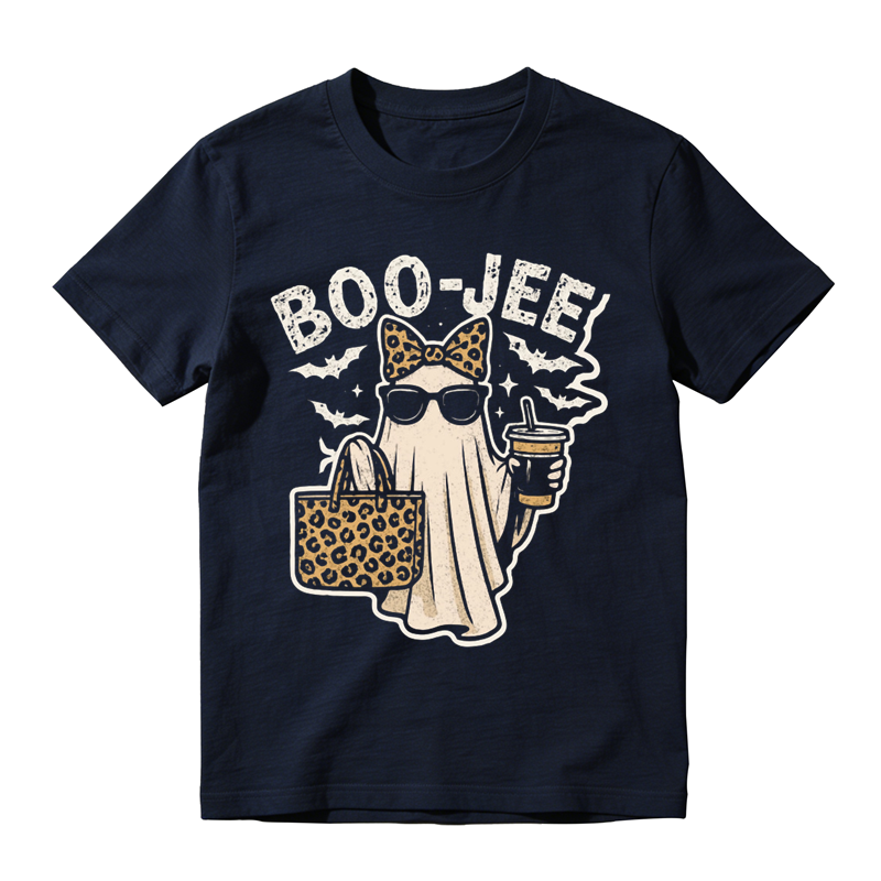 Boo Jee Retro Ghost Bat Sparkle Star Graphic Tee Halloween Fashion Party Top