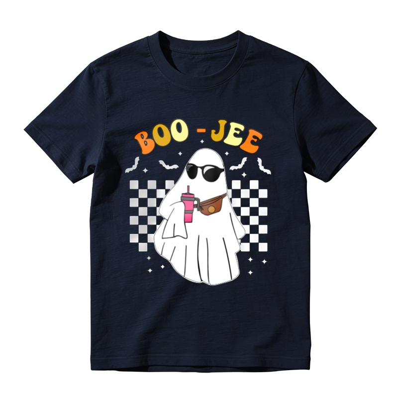 Boo Jee Funny Ghost Wearing Sunglasses And Fanny Pack Holding Drink Halloween T-shirt