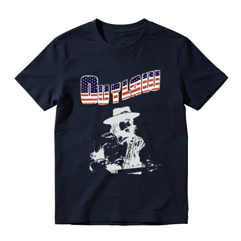 American Flag Letter Vintage Portrait Print Casual T-shirt