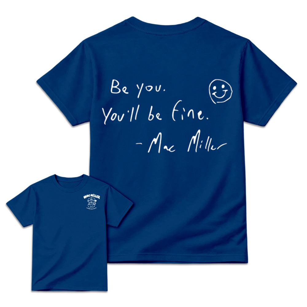 Motivational Be You Youll Be Fine Hand Drawn Text Double Sided Graphic T‑Shirt