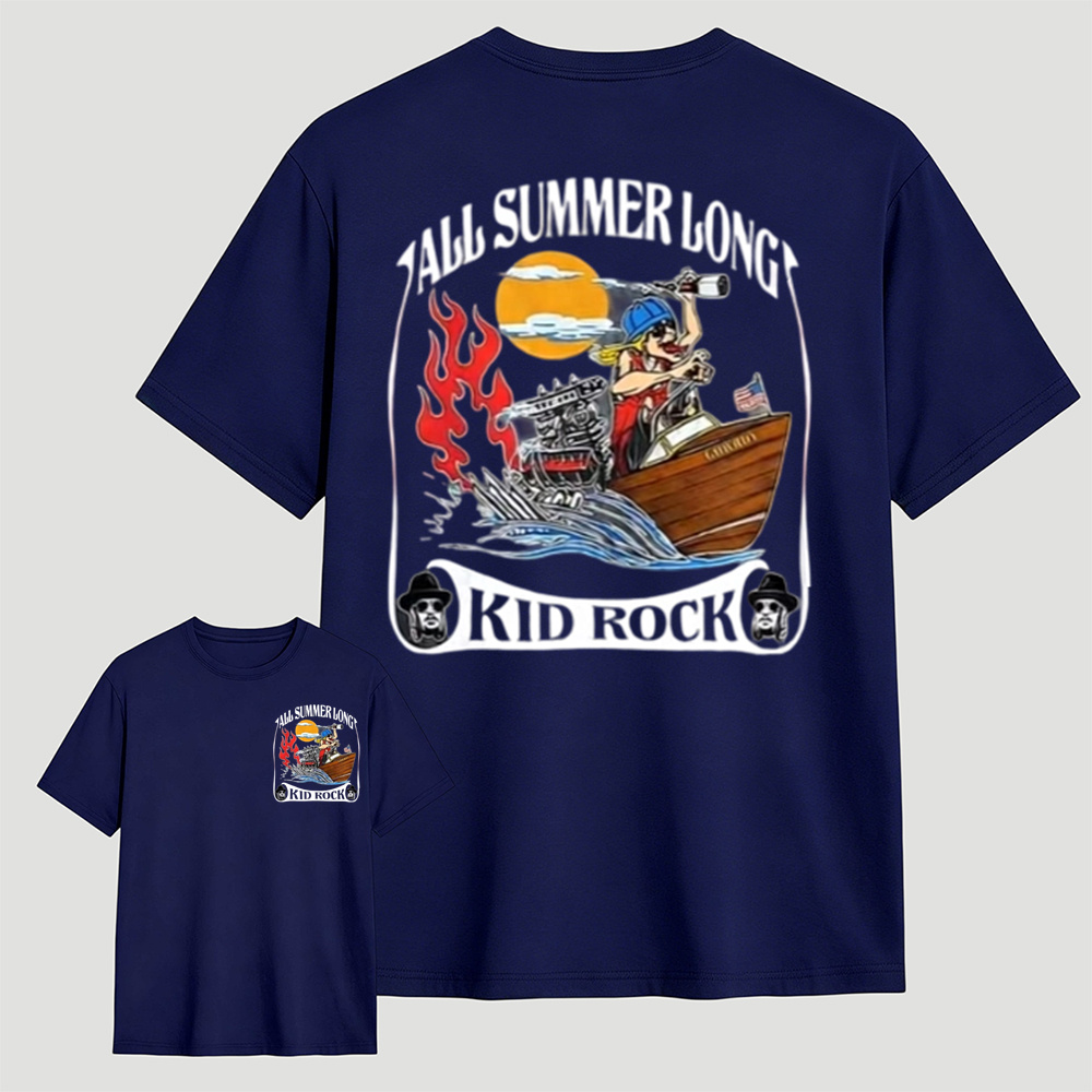 All Summer Long Kid Rock Graphic T-Shirt for Country Rock Fans