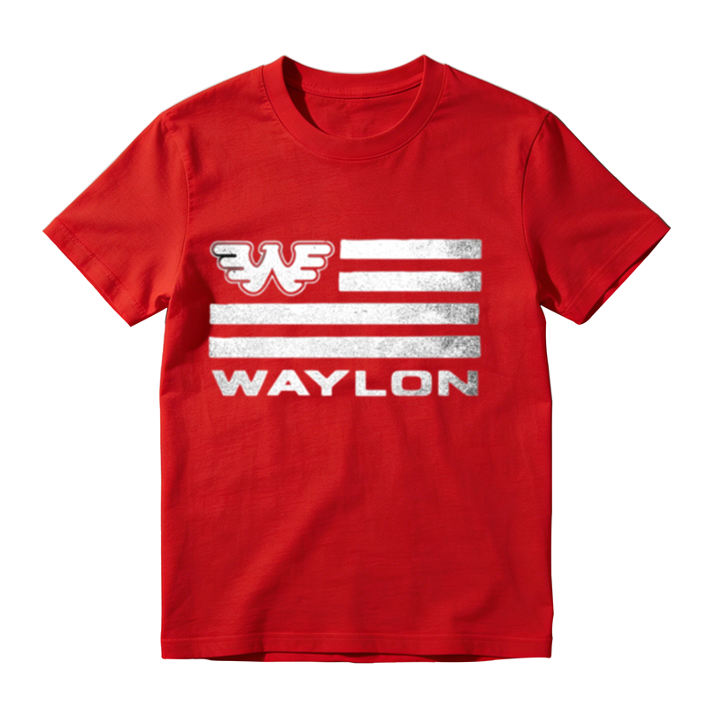 American Flag Style Horizontal Stripe Wing Letter Graphic Crew Neck Tee