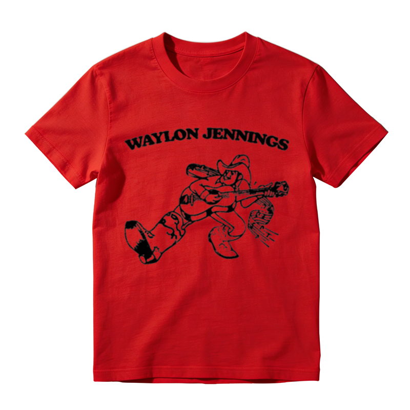 American Country Western Cowboy Instrument Sketch Graphic Crew Neck Tee