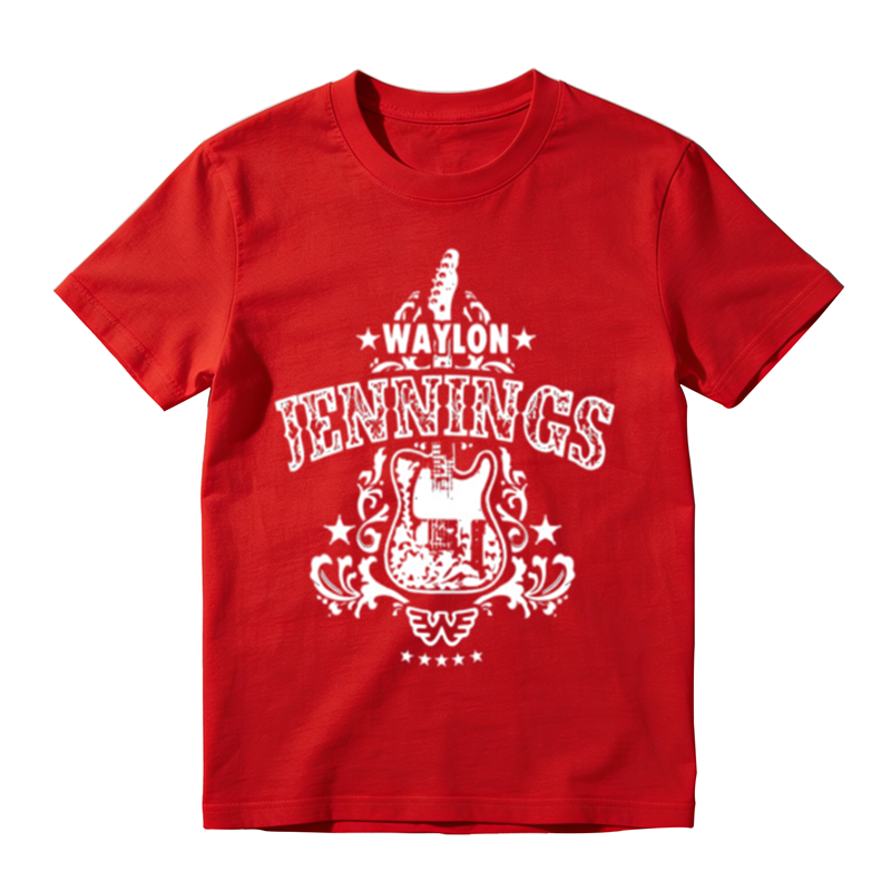 Western Retro Star Decor Guitar Script Letter Basic Tee