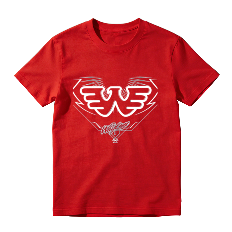American Retro Wing W Lightning Print Casual T-shirt