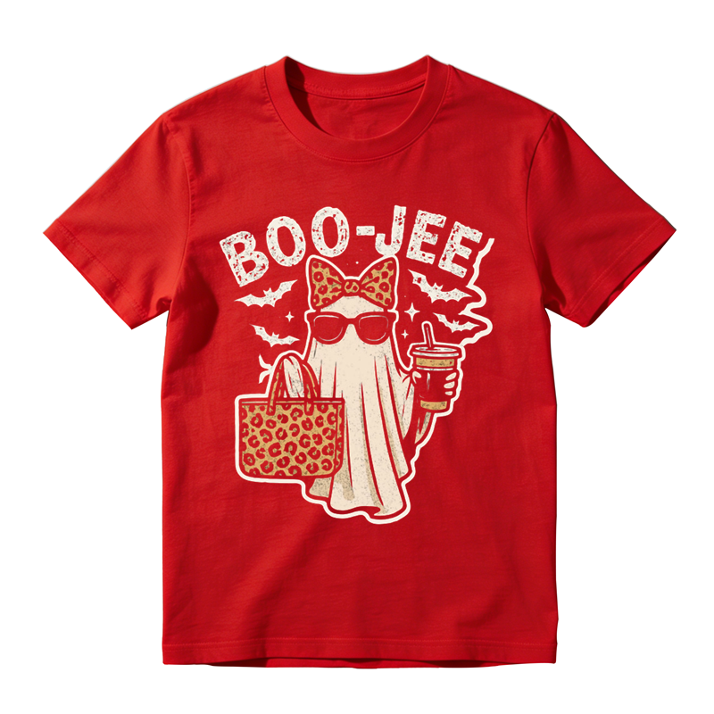Boo Jee Retro Ghost Bat Sparkle Star Graphic Tee Halloween Fashion Party Top