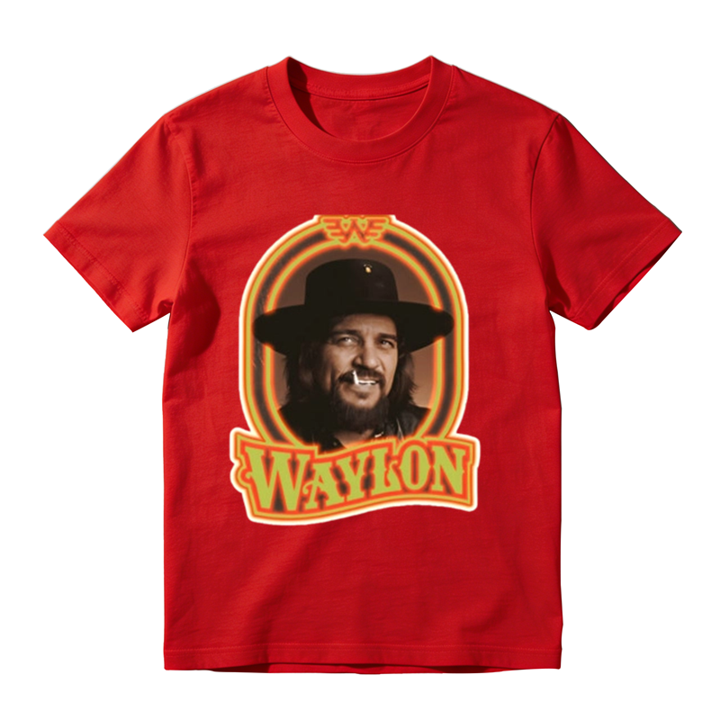 Western Retro Portrait Badge Print Casual Versatile T-shirt