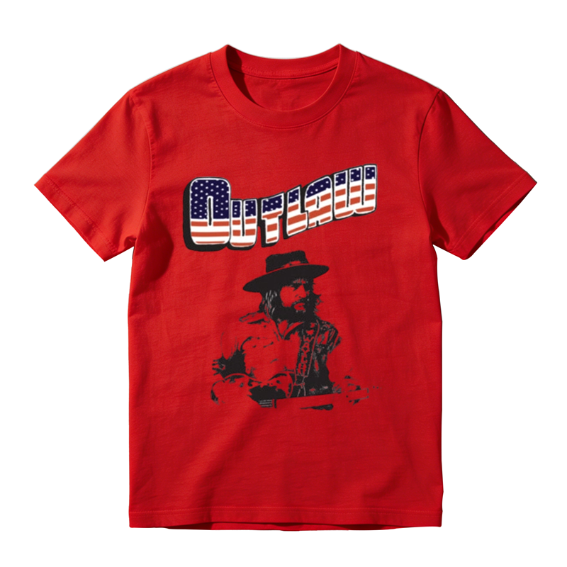 American Flag Letter Vintage Portrait Print Casual T-shirt