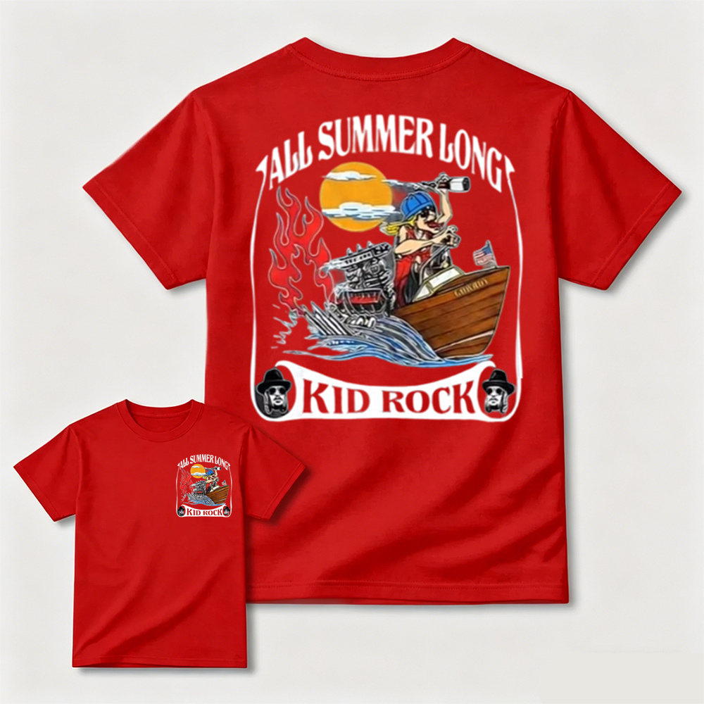 All Summer Long Kid Rock Graphic T-Shirt for Country Rock Fans