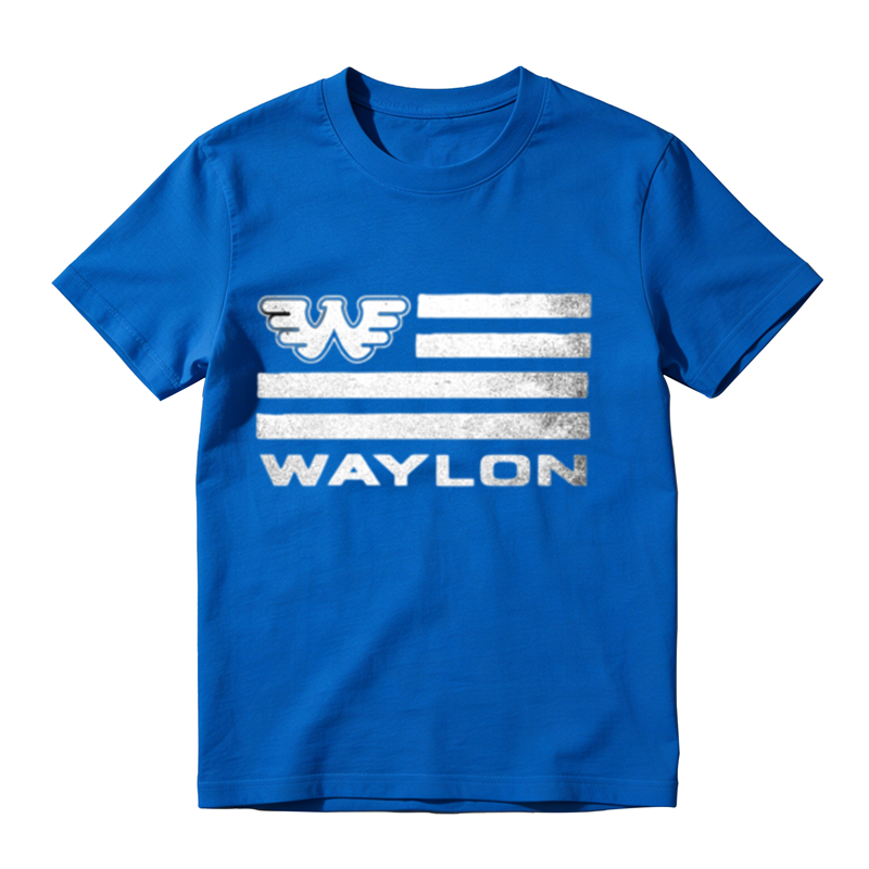 American Flag Style Horizontal Stripe Wing Letter Graphic Crew Neck Tee