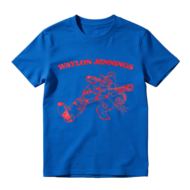 American Country Western Cowboy Instrument Sketch Graphic Crew Neck Tee