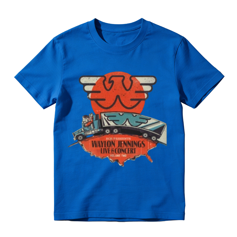 Vintage Sunset Truck Wing Logo Concert Slogan Print Casual T-shirt