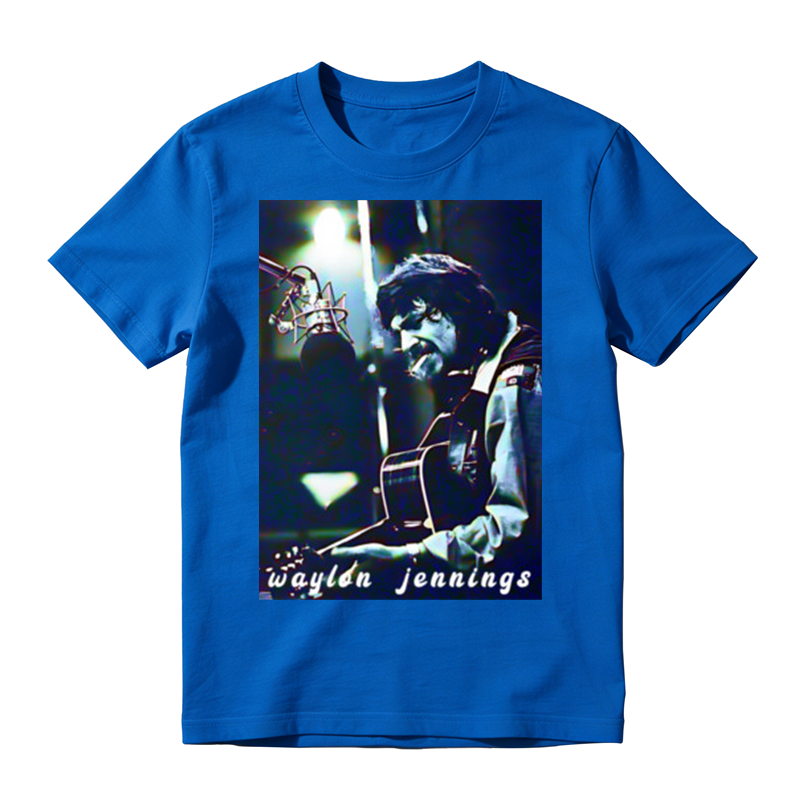 Vintage Studio Guitar Musician Film Portrait Hand Letter Print Casual T-shirt