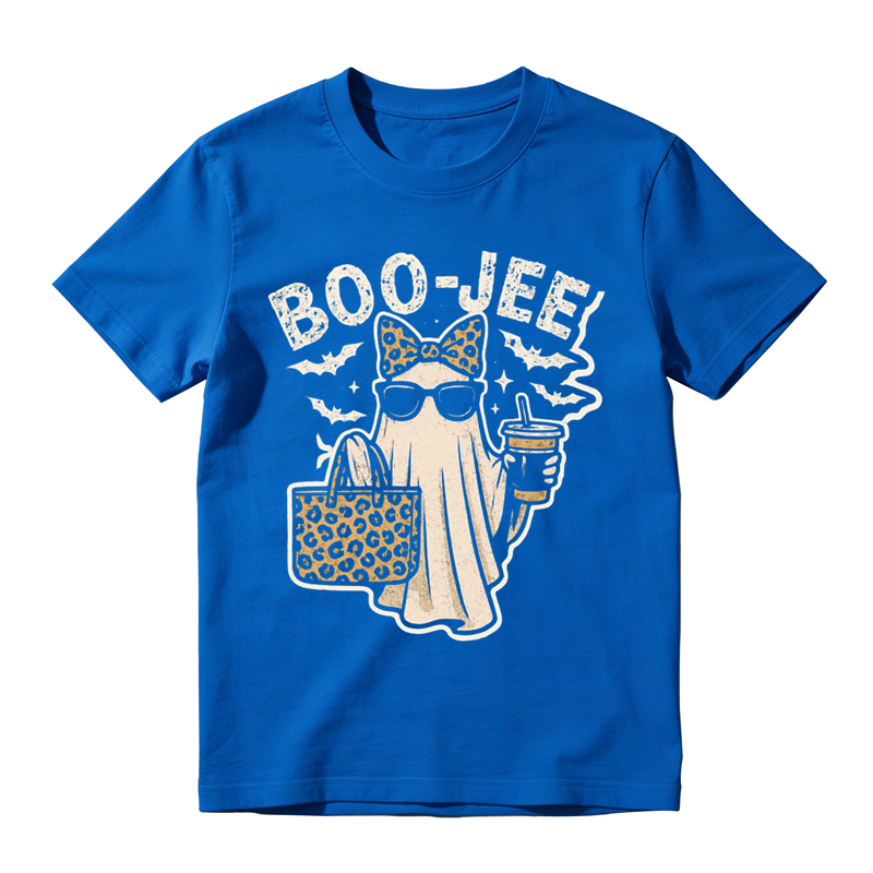 Boo Jee Retro Ghost Bat Sparkle Star Graphic Tee Halloween Fashion Party Top