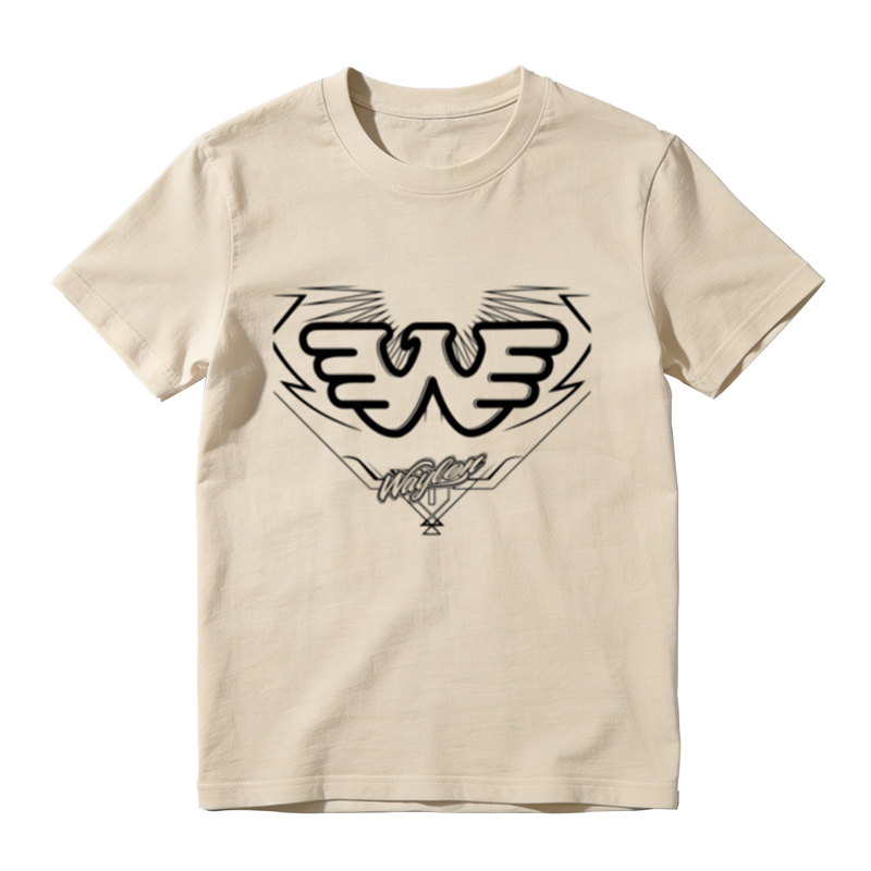 American Retro Wing W Lightning Print Casual T-shirt