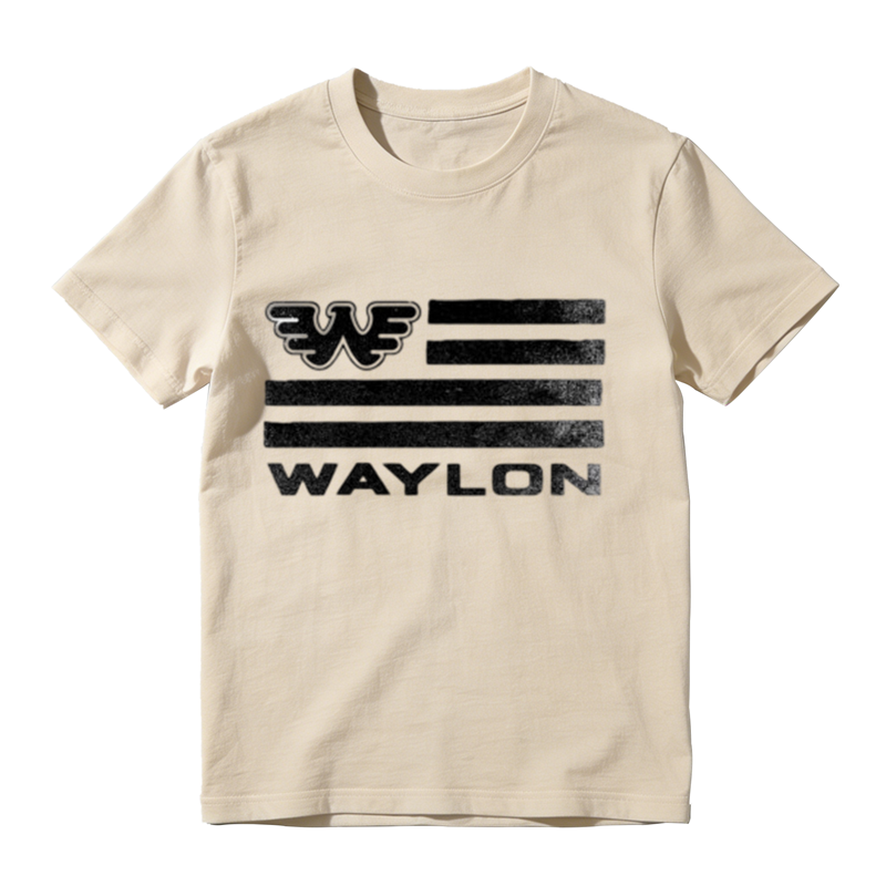 American Flag Style Horizontal Stripe Wing Letter Graphic Crew Neck Tee