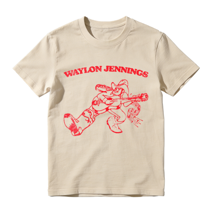 American Country Western Cowboy Instrument Sketch Graphic Crew Neck Tee