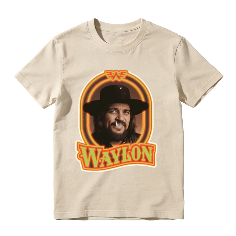 Western Retro Portrait Badge Print Casual Versatile T-shirt