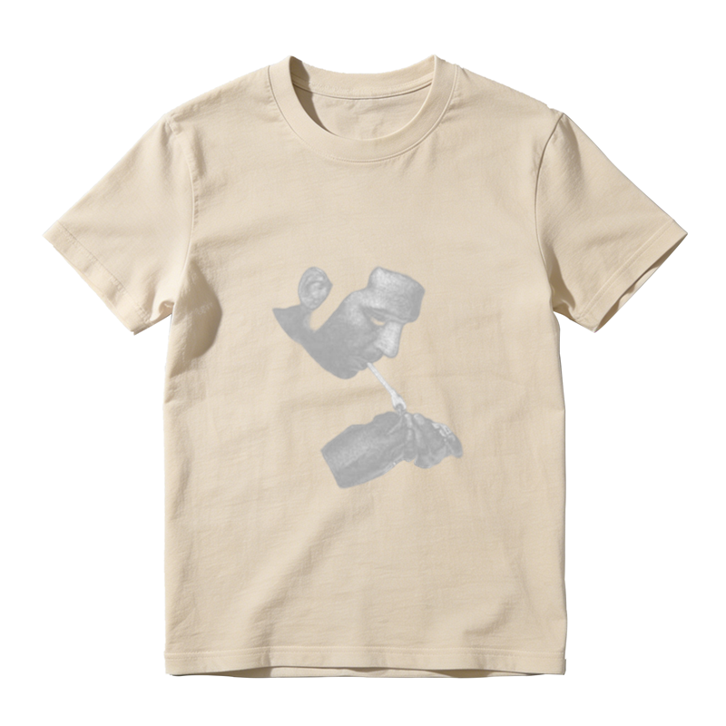Grayscale Retro Profile Portrait Simple Print Casual T-shirt