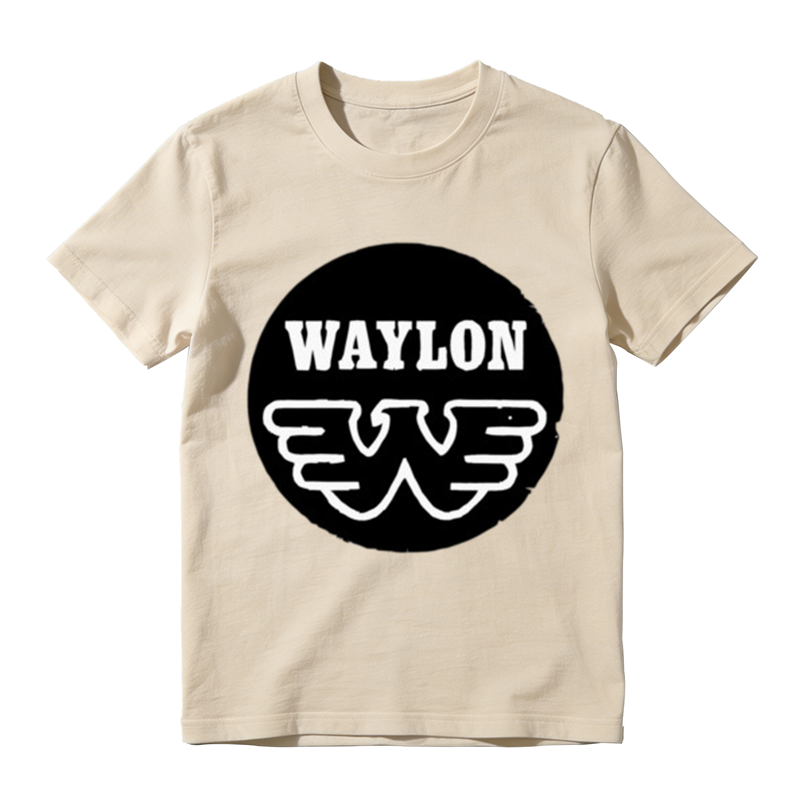 Black White Circular Badge Wing W Letter Print Casual T-shirt