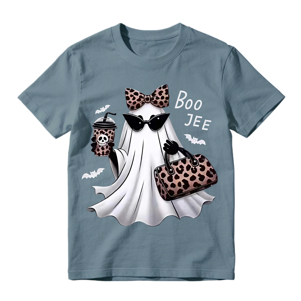 B-J Ghost Shirt Leopard Ghost Tee Ghost Coffee Shirt