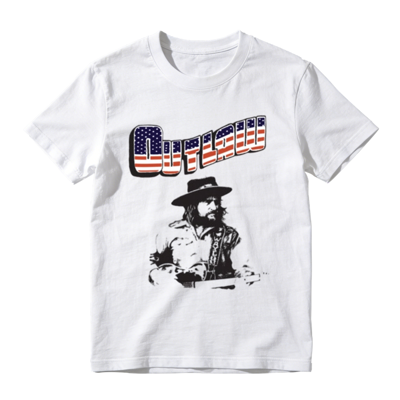 American Flag Letter Vintage Portrait Print Casual T-shirt