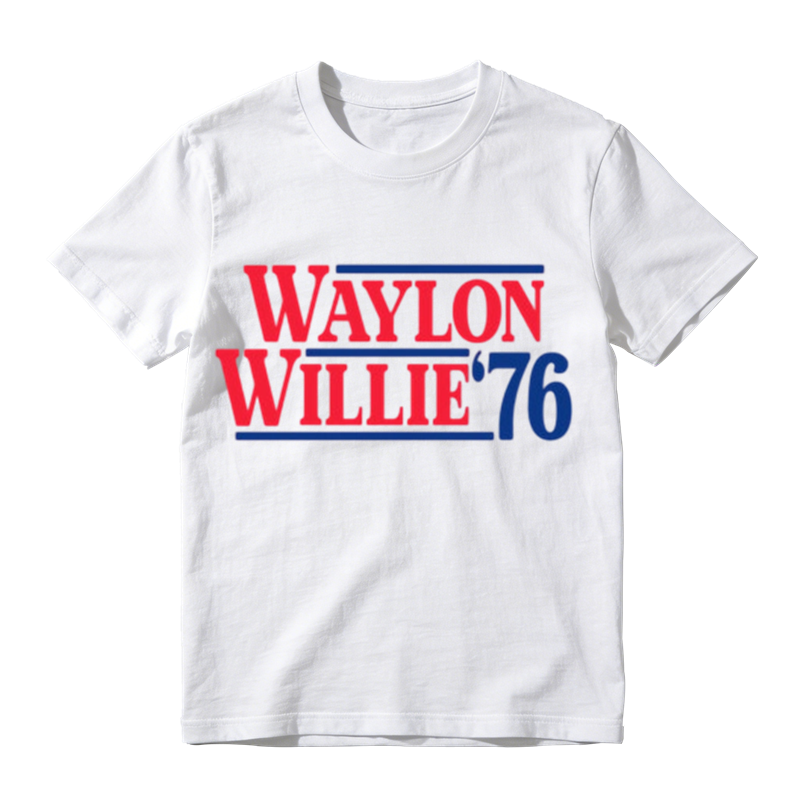 American Retro Red Blue Contrast Text Graphic Crew Neck Tee