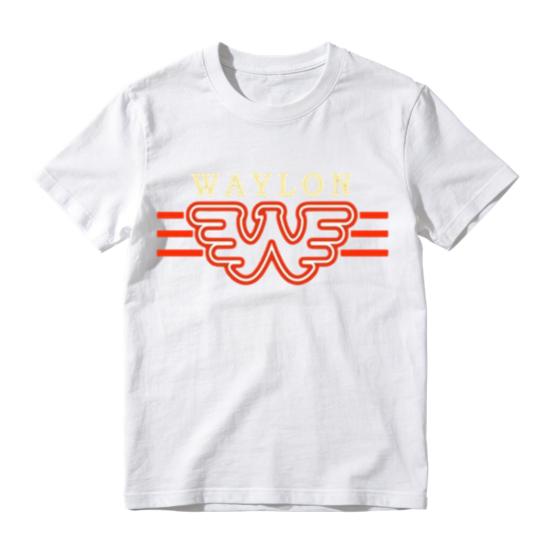 Neon Outline Wing W Symbol Stripe Letter Print Casual T-shirt