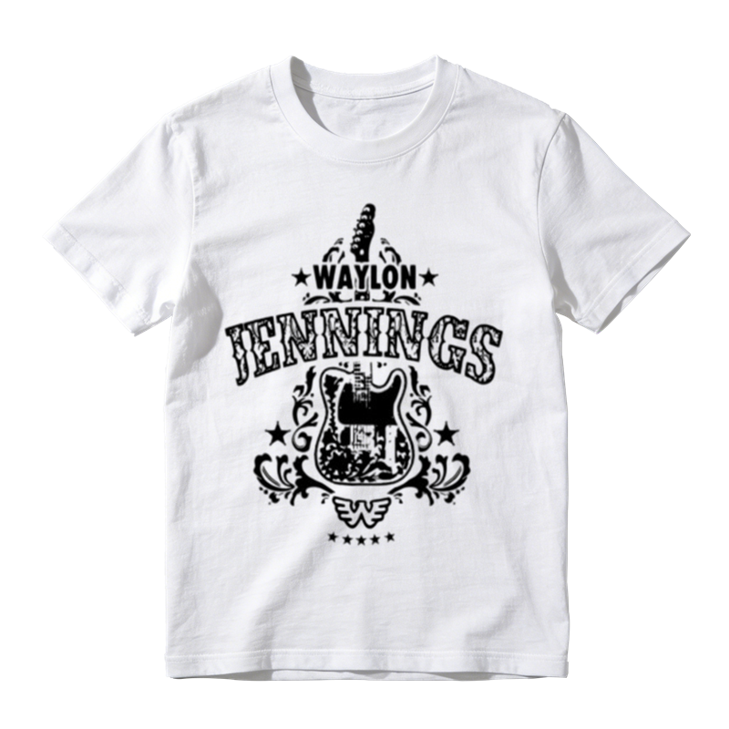 Western Retro Star Decor Guitar Script Letter Basic Tee