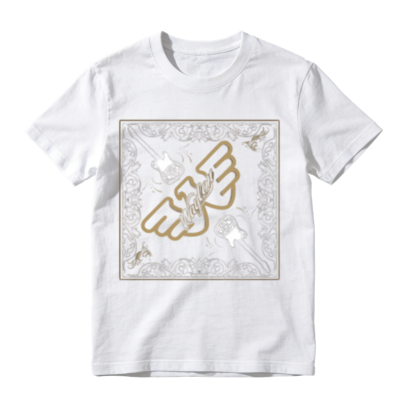 Square Vine Border Wing W Guitar Combo Print Casual T-shirt