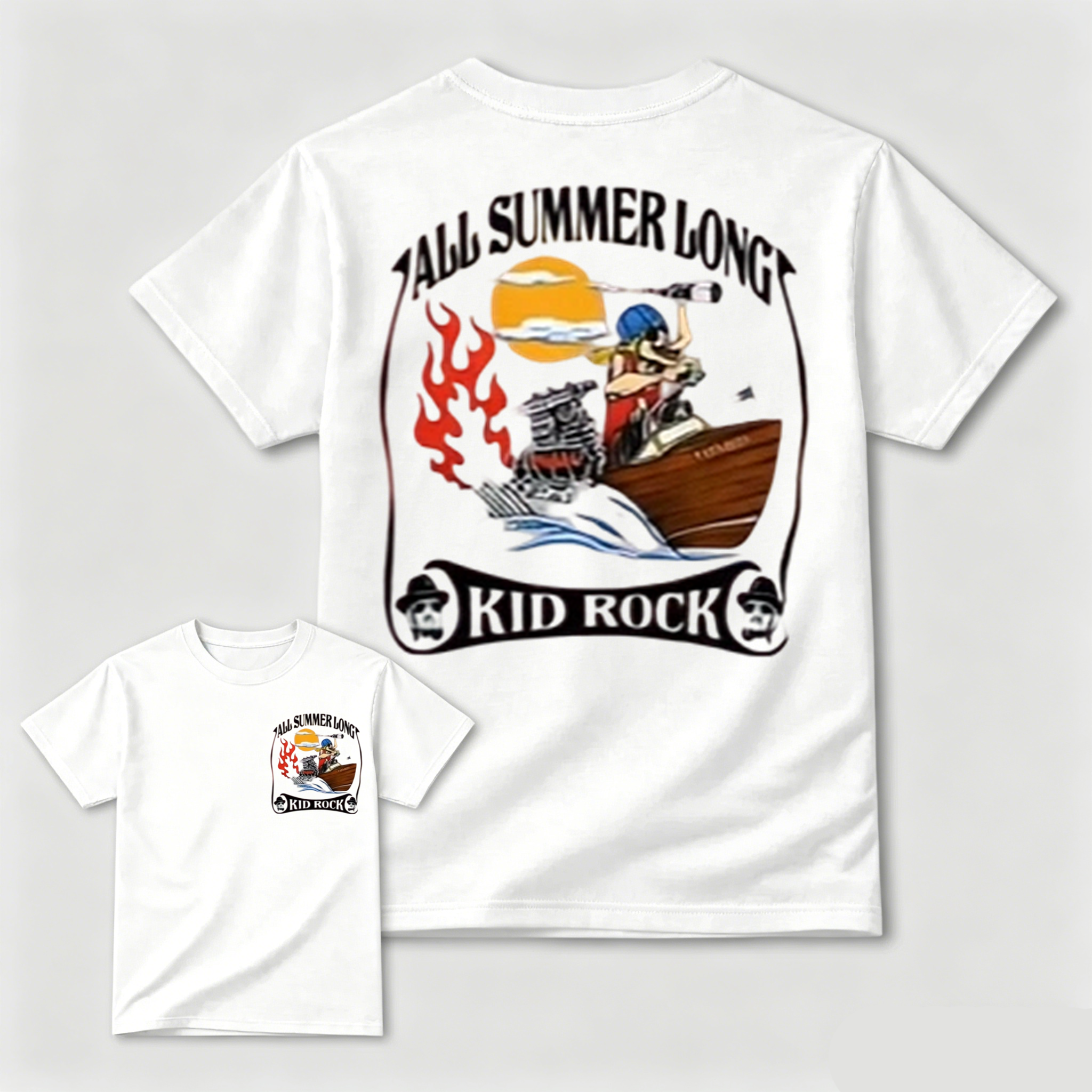 All Summer Long Kid Rock Graphic T-Shirt for Country Rock Fans
