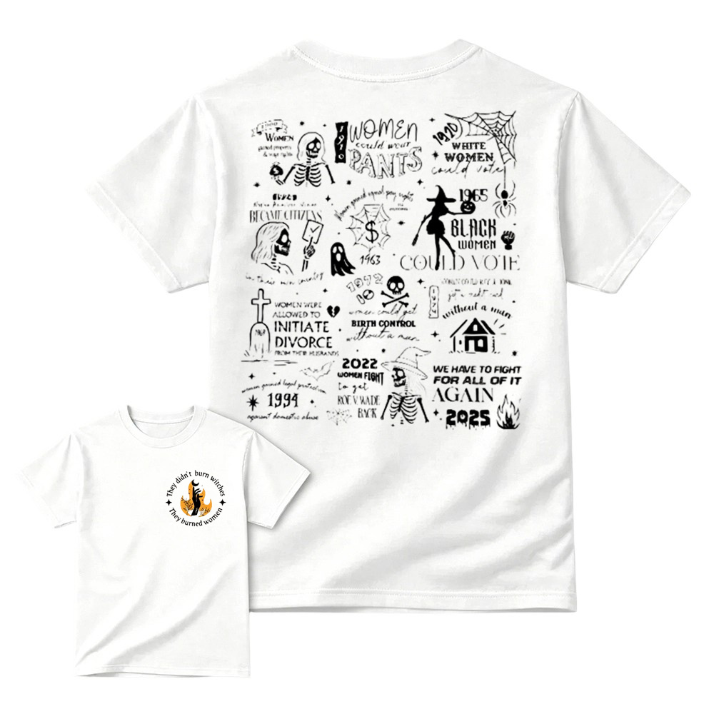 Feminist History Timeline Collage Double Sided Graphic T‑Shirt