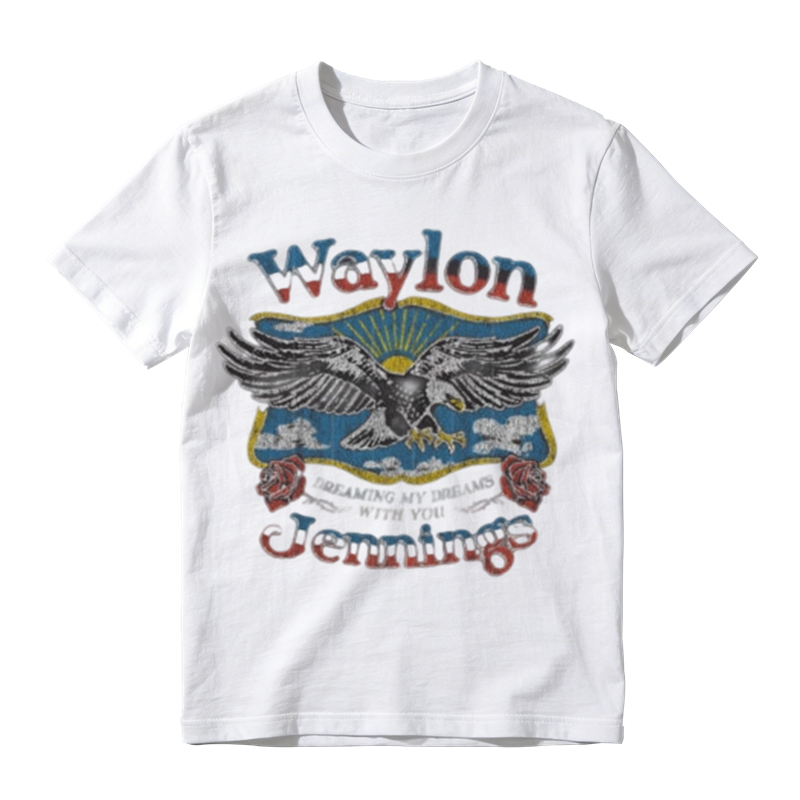 Vintage Distressed Eagle Rose Scenery Print Casual T-shirt