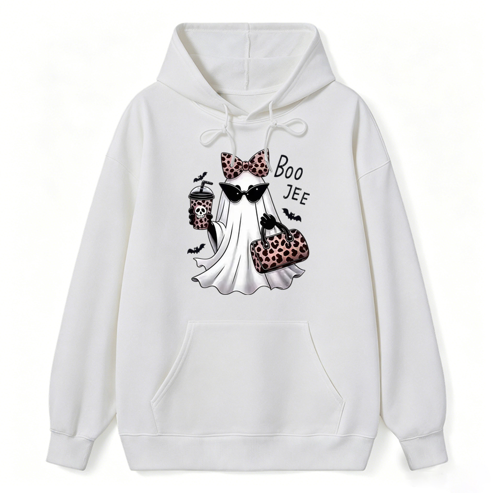 Leopard Bow Sunglasses Ghost Boo Jee Halloween Hoodie