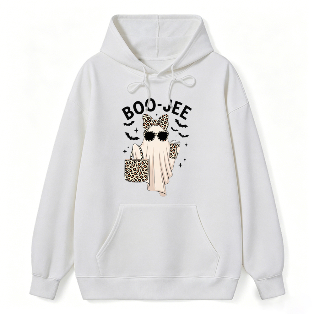 Boo Jee Leopard Cat Ghost Halloween Hoodie