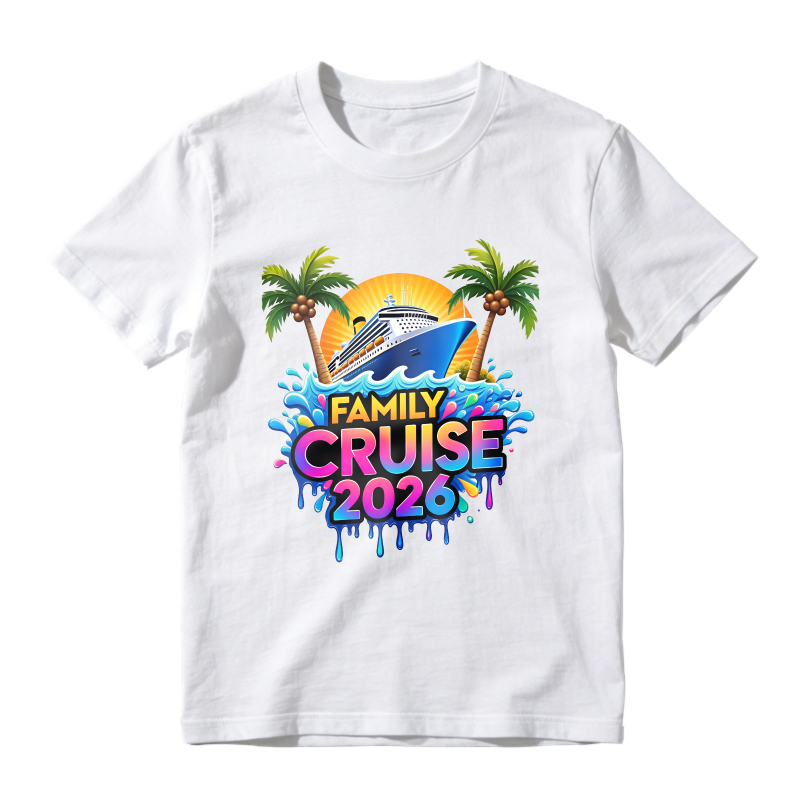 Family Cruise 2026 With Cruise Ship And Palm Trees Unisex Classic T-shirt