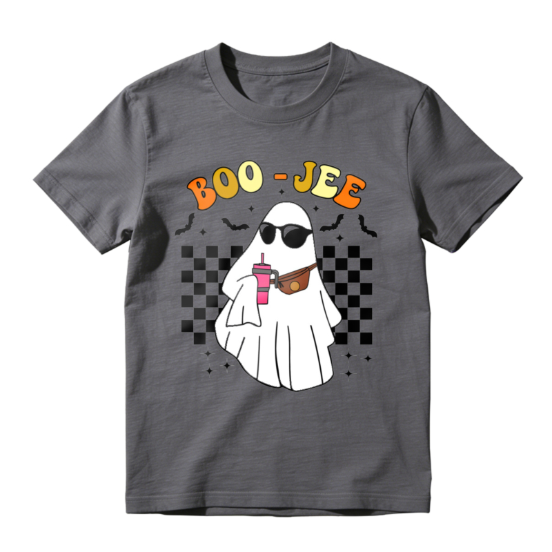 Boo Jee Funny Ghost Wearing Sunglasses And Fanny Pack Holding Drink Halloween T-shirt