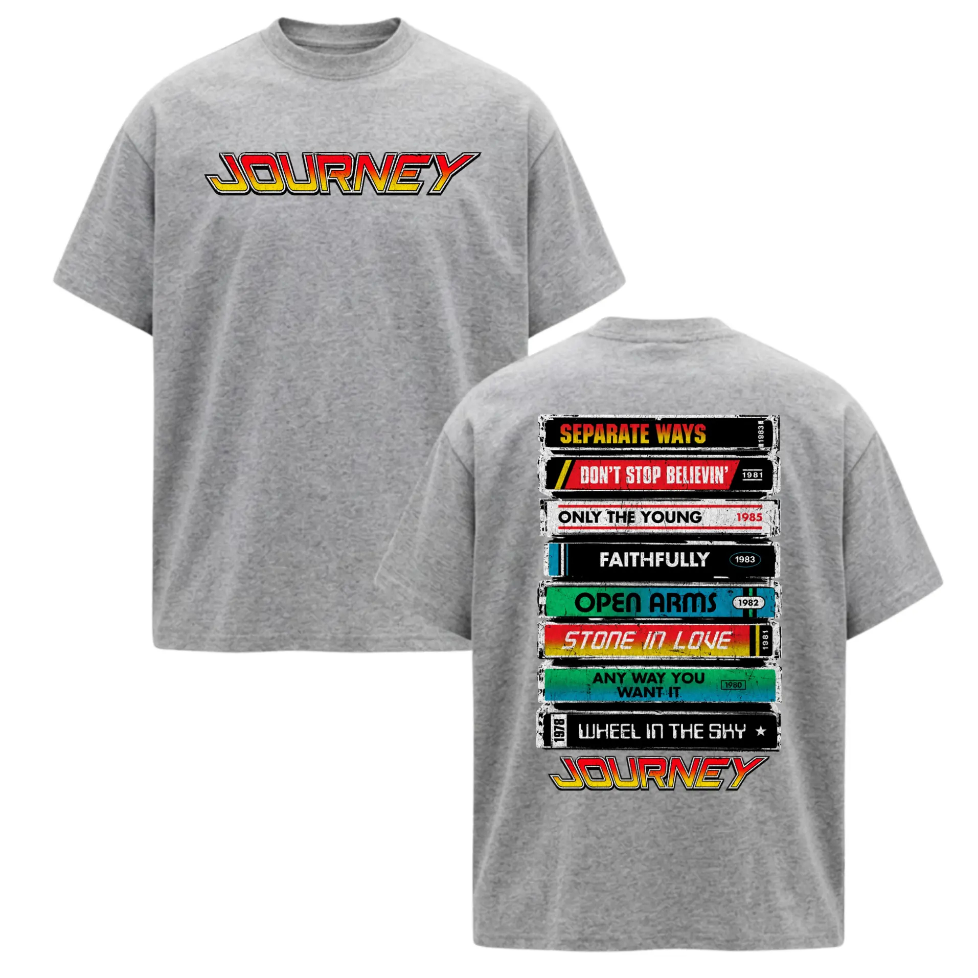 Retro Rock Band Cassette Tape Greatest Hits Graphic T‑Shirt