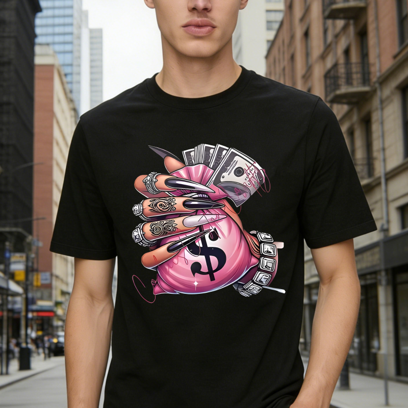 Money Bag With Dollar Sign And Cash In Hand Unisex Classic T-shirt