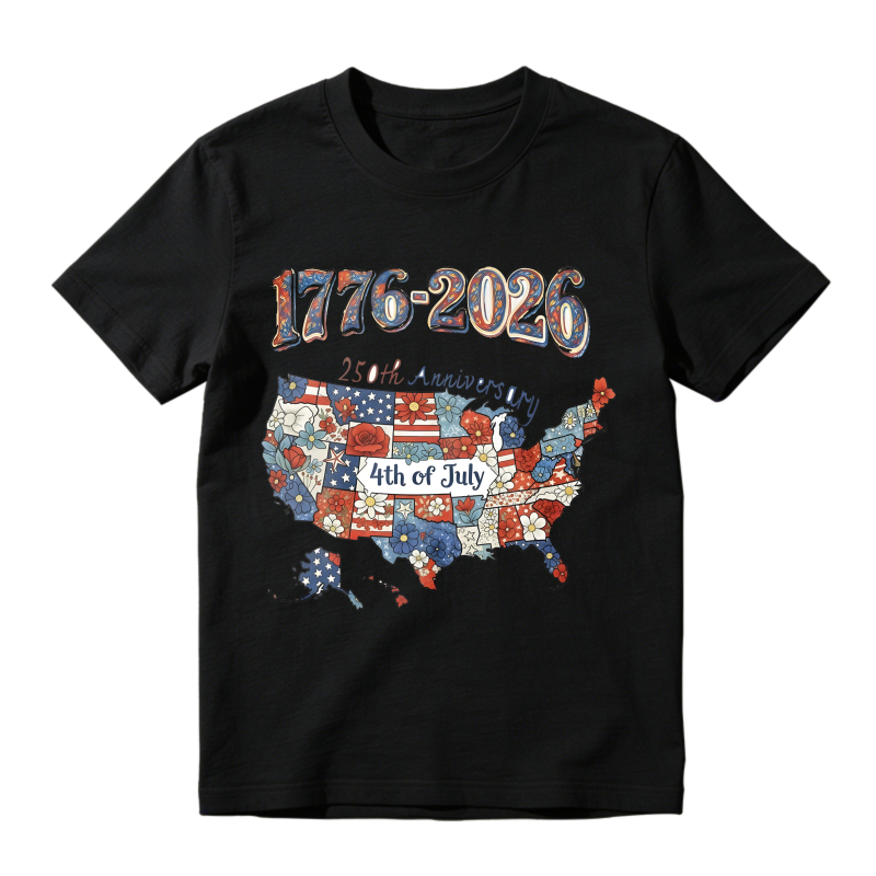 1776 2026 250th Anniversary Usa Map With American Flag And Stars Unisex Classic T-shirt