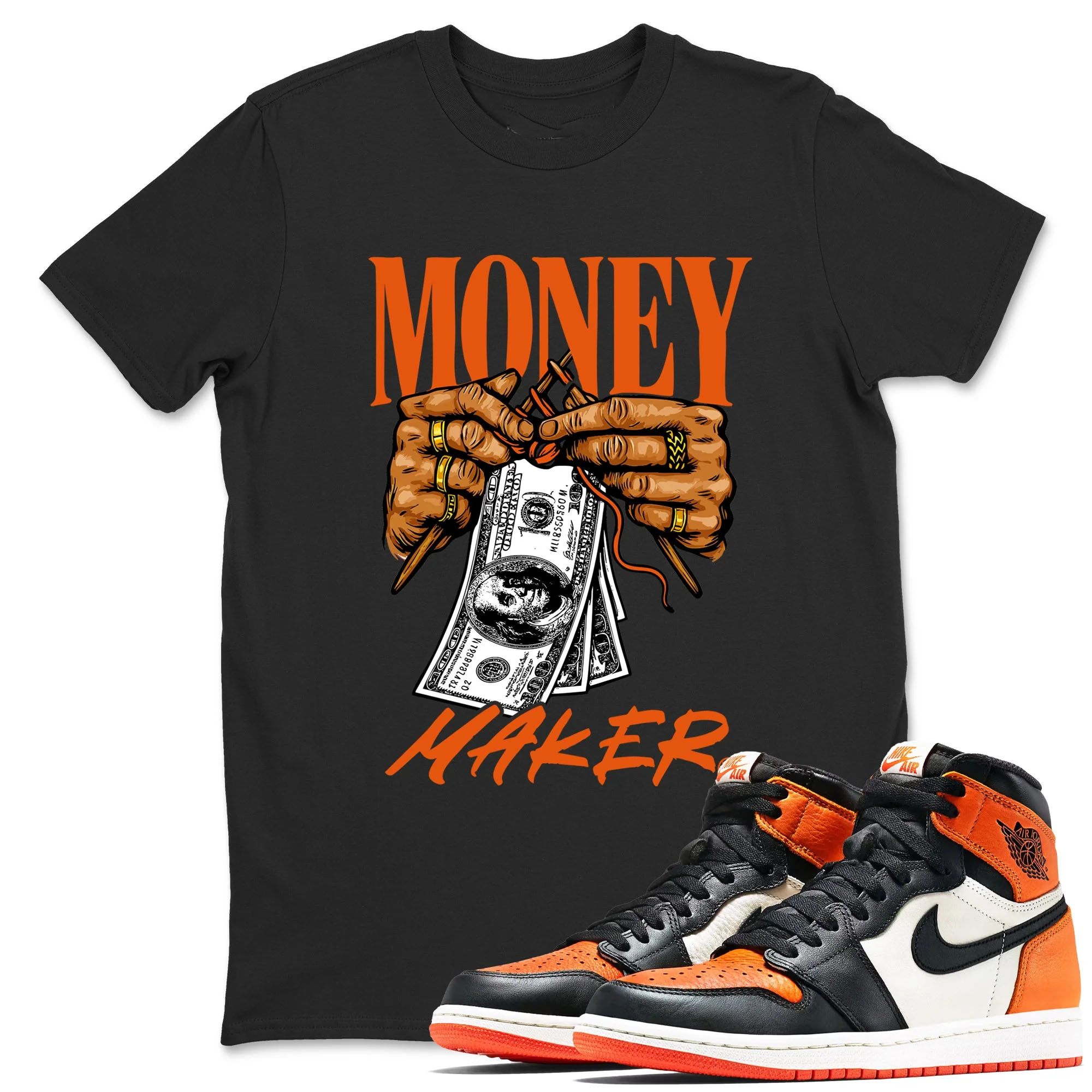 Money Maker TEEWAVO Sneaker Tees - Air Jordan 1 Shattered Backboard