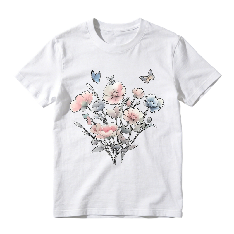 Floral Bouquet With Butterflies Unisex Classic T-shirt