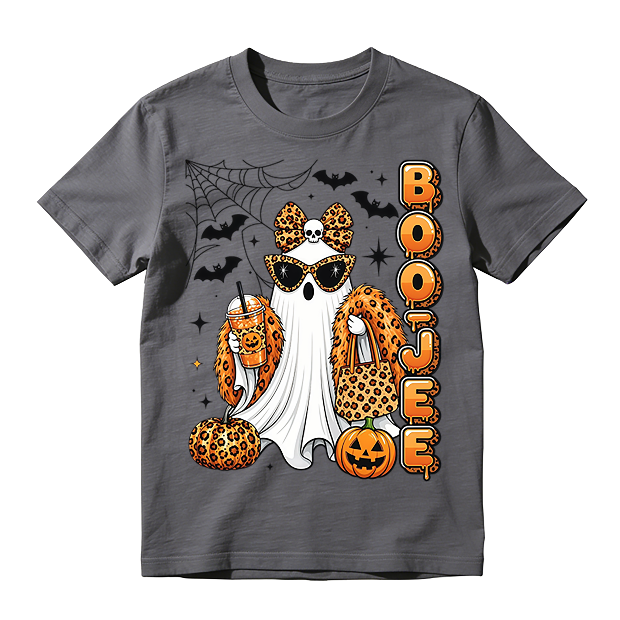 Leopard Print Ghost With Sunglasses And Boojee Text Halloween T-shirt