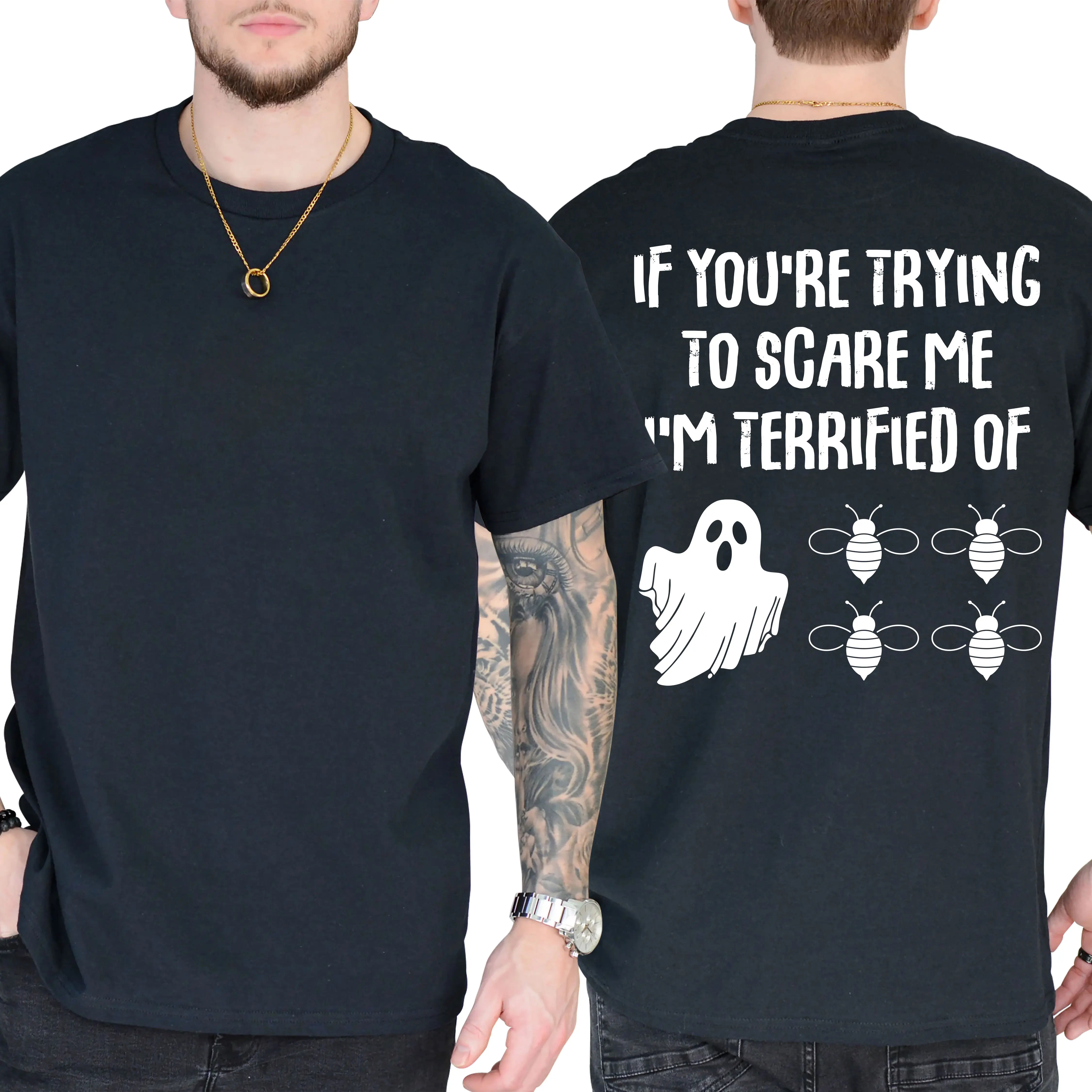 Funny Halloween Ghost Bee T Shirt