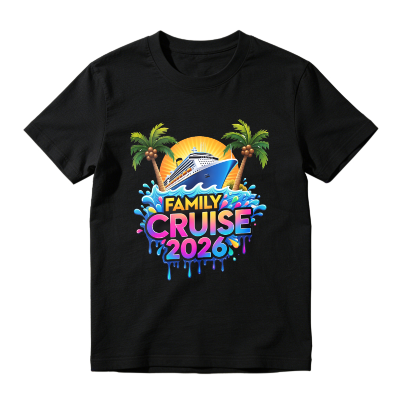Family Cruise 2026 With Cruise Ship And Palm Trees Unisex Classic T-shirt